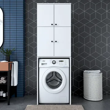 Vaskemaskineskab Wallxpert Cleo Shelf (65 x 193,6 x 62,5 cm) Hvid - Hvid - Hus & renovering - Køkken & bad - Køkken & bryggers