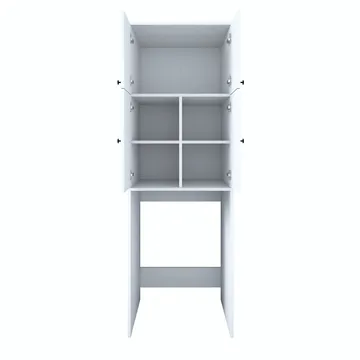 Vaskemaskineskab Wallxpert Cleo Shelf (65 x 193,6 x 62,5 cm) Hvid - Hvid - Hus & renovering - Køkken & bad - Køkken & bryggers