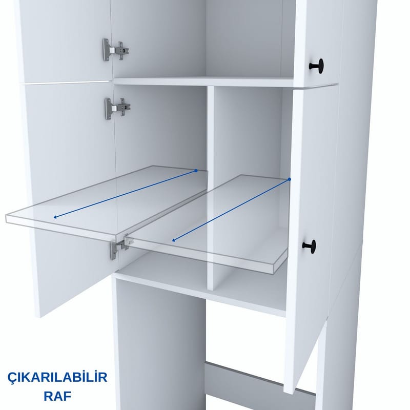 Vaskemaskineskab Wallxpert Cleo Shelf (65 x 193,6 x 62,5 cm) Hvid - Hvid - Hus & renovering - Køkken & bad - Køkken & bryggers