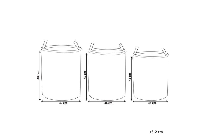 Vasketøjskurve Archa sæt af 3 Rosa/grå - Rosa/grå - Hus & renovering - Køkken & bad - Køkken & bryggers - Tørre & vasketilbehør
