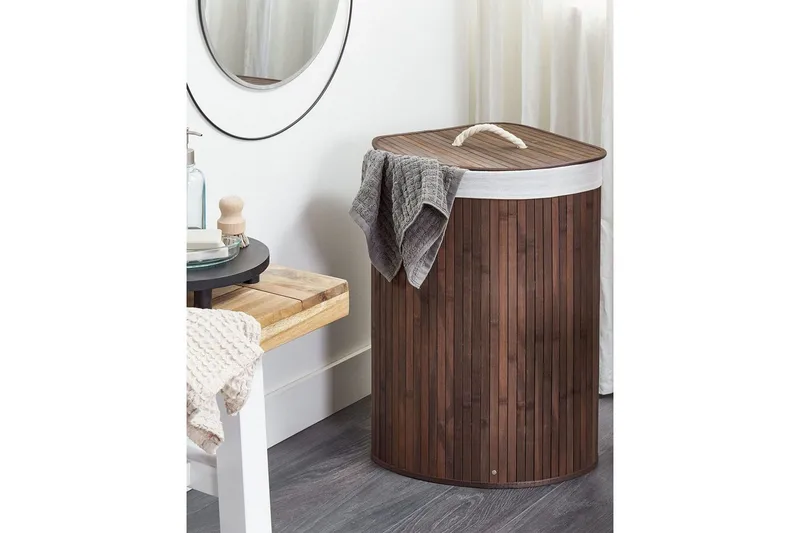 Vasketøjskurve Matara Mørkt træ/hvid - Mørkt træ/hvid - Hus & renovering - Køkken & bad - Køkken & bryggers - Tørre & vasketilbehør