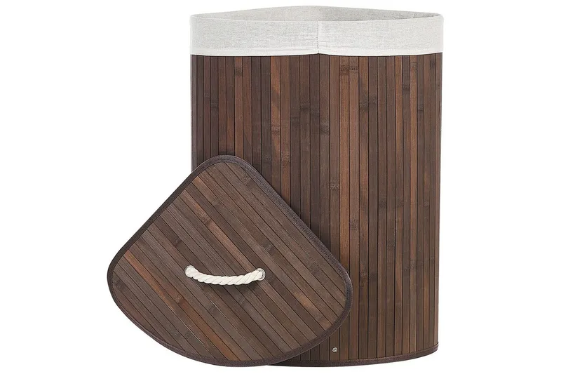 Vasketøjskurve Matara Mørkt træ/hvid - Mørkt træ/hvid - Hus & renovering - Køkken & bad - Køkken & bryggers - Tørre & vasketilbehør