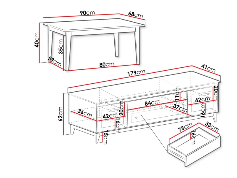 Zeylor Møbelsæt til Stue - Hus & renovering - Køkken & bad - Køkken & bryggers - Køkkenmøbler