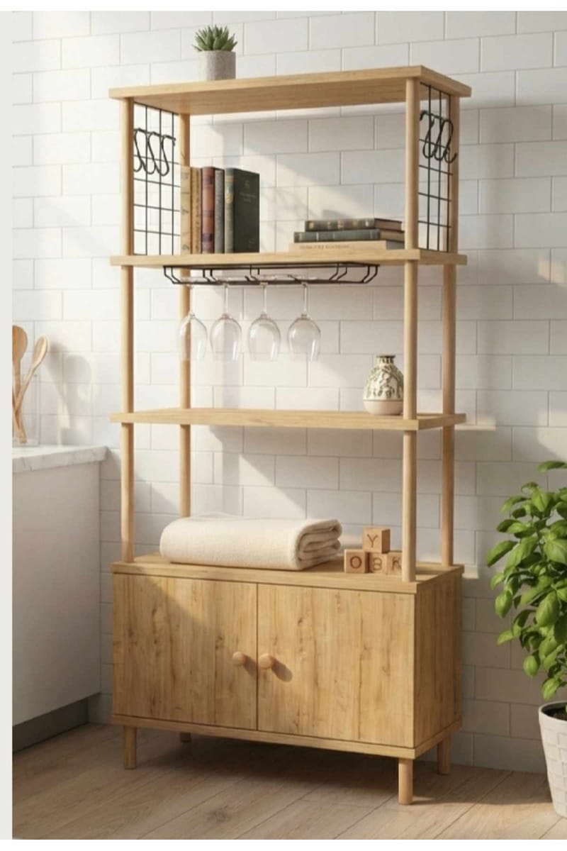 Køkkenskab Hanah Home Pika Cabinet (60 x 140 x 30 cm) Sapphire Oak - Sapphire Oak - Hus & renovering - Køkken & bad - Køkken & bryggers