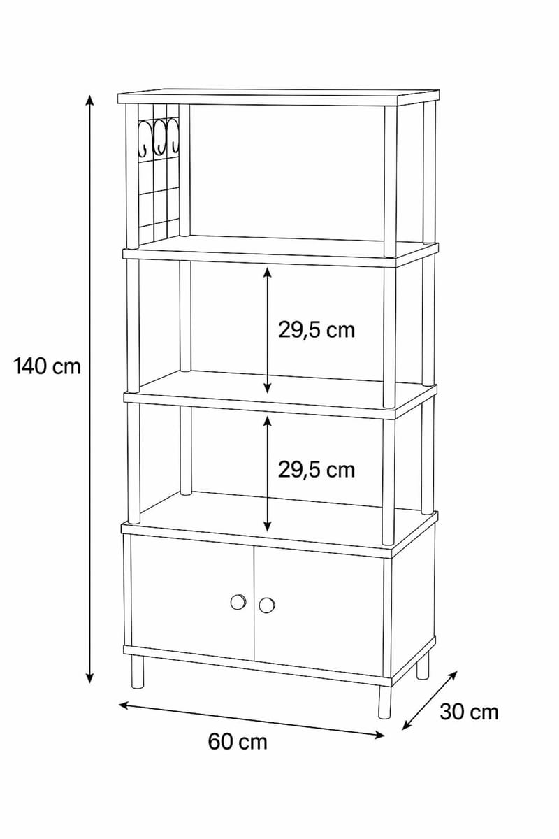 Køkkenskab Hanah Home Pika Cabinet (60 x 140 x 30 cm) Sapphire Oak - Sapphire Oak - Hus & renovering - Køkken & bad - Køkken & bryggers