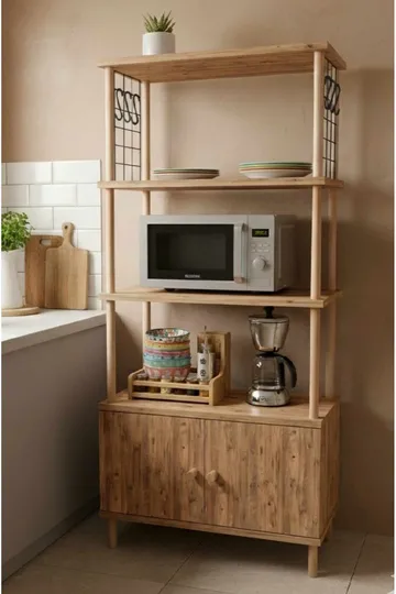 Køkkenskab Hanah Home Pika Cabinet (60 x 140 x 30 cm) Fyrretræ - Fyrretræ - Hus & renovering - Køkken & bad - Køkken & bryggers