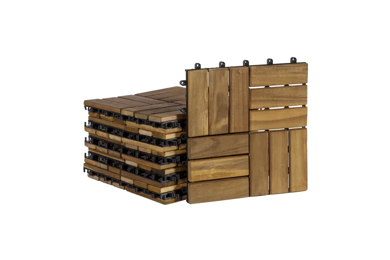 Dækplader FINLAY 30x30x2cm 11 tk / 099m² træ: Akacie - Hus & renovering - Køkken & bad - Kakkel & klinker