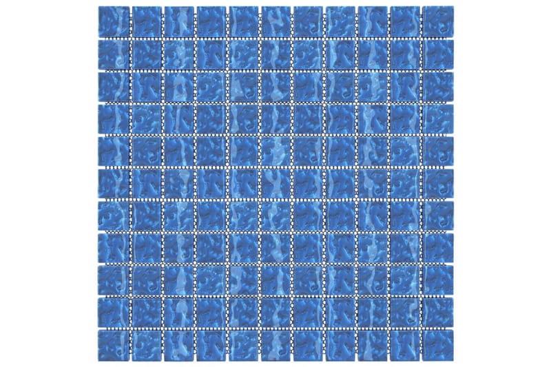 selvklæbende mosaikfliser 11 stk. 30x30 cm glas blå - Blå - Glasmosaik