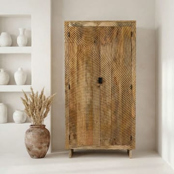 Livino opbevaringsskab 90x180 cm 3D-mønster industriel stil - naturbrun og sort - Hus & renovering - Køkken & bad - Køkken & bryggers