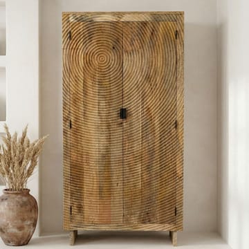 Livino opbevaringsskab 90x180 cm 3D-mønster industriel stil - naturbrun og sort - Hus & renovering - Køkken & bad - Køkken & bryggers