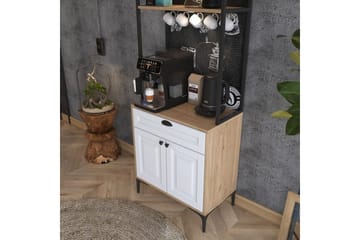 Multifunktionsskab Cerreta 157 Valnød / Hvid - Hvid/Mørkfarvet træ - Hus & renovering - Køkken & bad - Køkken & bryggers