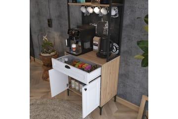 Multifunktionsskab Cerreta 157 Valnød / Hvid - Hvid/Mørkfarvet træ - Hus & renovering - Køkken & bad - Køkken & bryggers