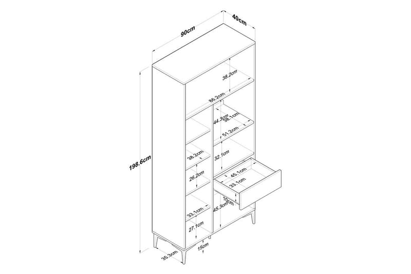Multifunktionsskab Cerreta 165 Hvid - Hvid - Hus & renovering - Køkken & bad - Køkken & bryggers