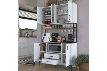 Multifunktionsskab Cerreta 169 Valnød / Hvid - Hvid - Hus & renovering - Køkken & bad - Køkken & bryggers