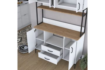 Multifunktionsskab Cerreta 169 Valnød / Hvid - Hvid - Hus & renovering - Køkken & bad - Køkken & bryggers