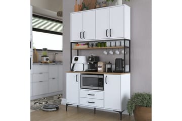 Multifunktionsskab Cerreta 169 Valnød / Hvid - Hvid - Hus & renovering - Køkken & bad - Køkken & bryggers