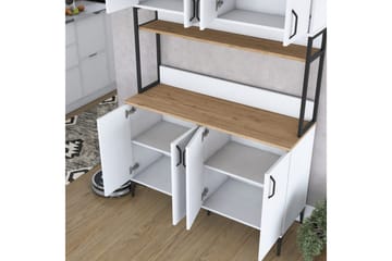 Multifunktionsskab Cerreta 173 Valnød / Hvid - Valnød / Hvid - Hus & renovering - Køkken & bad - Køkken & bryggers