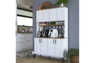 Multifunktionsskab Cerreta 176 Valnød / Hvid - Mellemfarvet træ/Hvid - Hus & renovering - Køkken & bad - Køkken & bryggers