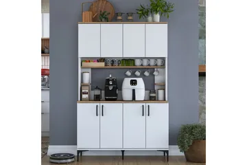 Multifunktionsskab Cerreta 176 Valnød / Hvid - Mellemfarvet træ/Hvid - Hus & renovering - Køkken & bad - Køkken & bryggers