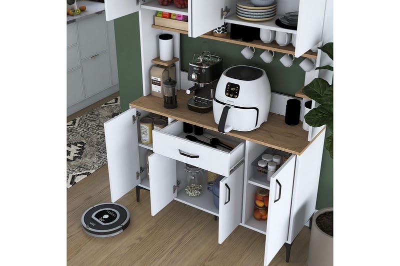 Multifunktionsskab Cerreta 177 Hvid - Hvid - Hus & renovering - Køkken & bad - Køkken & bryggers