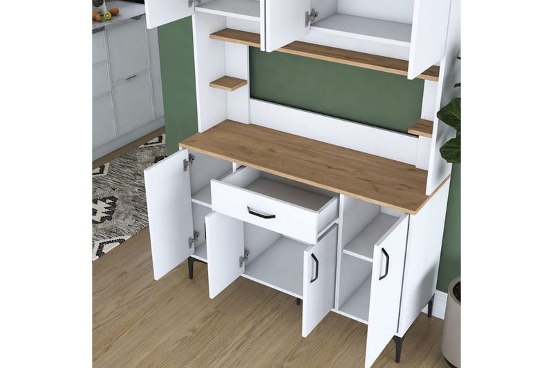 Multifunktionsskab Cerreta 177 Hvid - Hvid - Hus & renovering - Køkken & bad - Køkken & bryggers