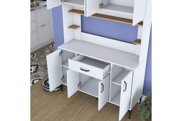 Multifunktionsskab Cerreta 177 Valnød / Hvid - Valnød / Hvid - Hus & renovering - Køkken & bad - Køkken & bryggers