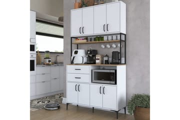 Multifunktionsskab Cerreta 179 Valnød / Hvid / Sort - Valnød / Hvid / Sort - Hus & renovering - Køkken & bad - Køkken & bryggers