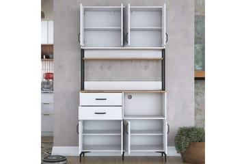 Multifunktionsskab Cerreta 179 Valnød / Hvid / Sort - Valnød / Hvid / Sort - Hus & renovering - Køkken & bad - Køkken & bryggers