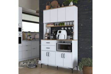 Multifunktionsskab Cerreta 179 Valnød / Hvid - Valnød / Hvid - Hus & renovering - Køkken & bad - Køkken & bryggers