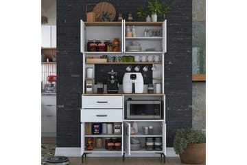 Multifunktionsskab Cerreta 179 Valnød / Hvid - Valnød / Hvid - Hus & renovering - Køkken & bad - Køkken & bryggers