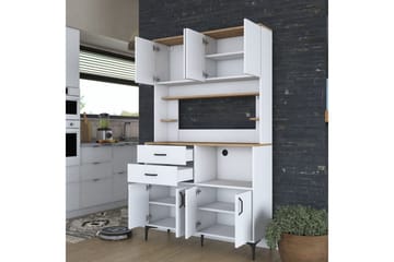 Multifunktionsskab Cerreta 179 Valnød / Hvid - Valnød / Hvid - Hus & renovering - Køkken & bad - Køkken & bryggers