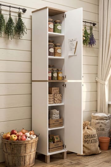 Multifunktionsskab Hanah Home Nord (36 x 195,4 x 32 cm) Hvid eg - Hvid og eg - Hus & renovering - Køkken & bad - Køkken & bryggers