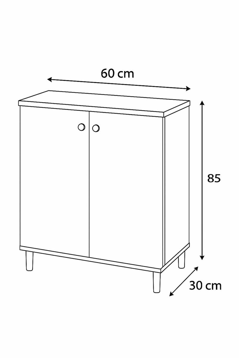 Multifunktionsskab Hanah Home Peka Cabinet (60 x 85 x 30 cm) Hvid - Hvid - Hus & renovering - Køkken & bad - Køkken & bryggers