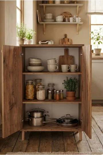 Multifunktionsskab Hanah Home Peka Cabinet (60 x 85 x 30 cm) Fyrretræ - Fyrretræ - Hus & renovering - Køkken & bad - Køkken & bryggers