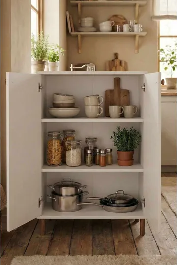 Multifunktionsskab Hanah Home Peka Cabinet (60 x 85 x 30 cm) Hvid - Hvid - Hus & renovering - Køkken & bad - Køkken & bryggers