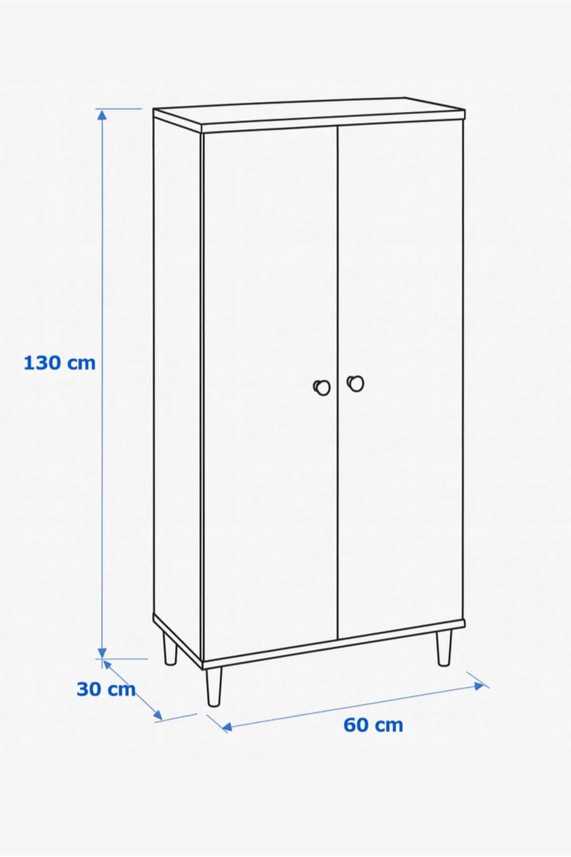 Multifunktionsskab Hanah Home Pika Multi (60 x 130 x 30 cm) Sapphire Oak - Sapphire Oak - Hus & renovering - Køkken & bad - Køkken & bryggers