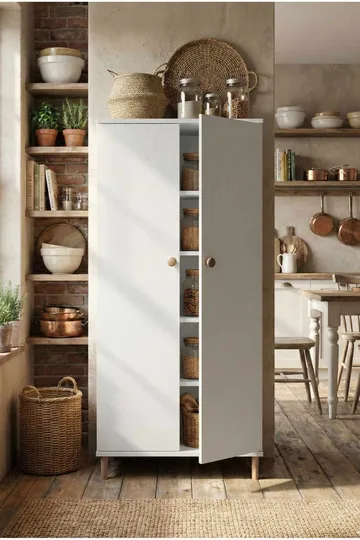 Multifunktionsskab Hanah Home Pika Multi (60 x 130 x 30 cm) Hvid - Hvid - Hus & renovering - Køkken & bad - Køkken & bryggers