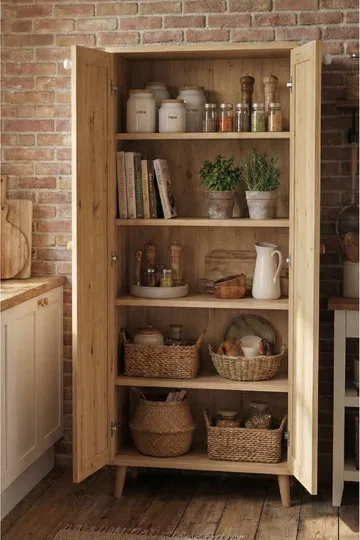 Multifunktionsskab Hanah Home Pika Multi (60 x 130 x 30 cm) Sapphire Oak - Sapphire Oak - Hus & renovering - Køkken & bad - Køkken & bryggers