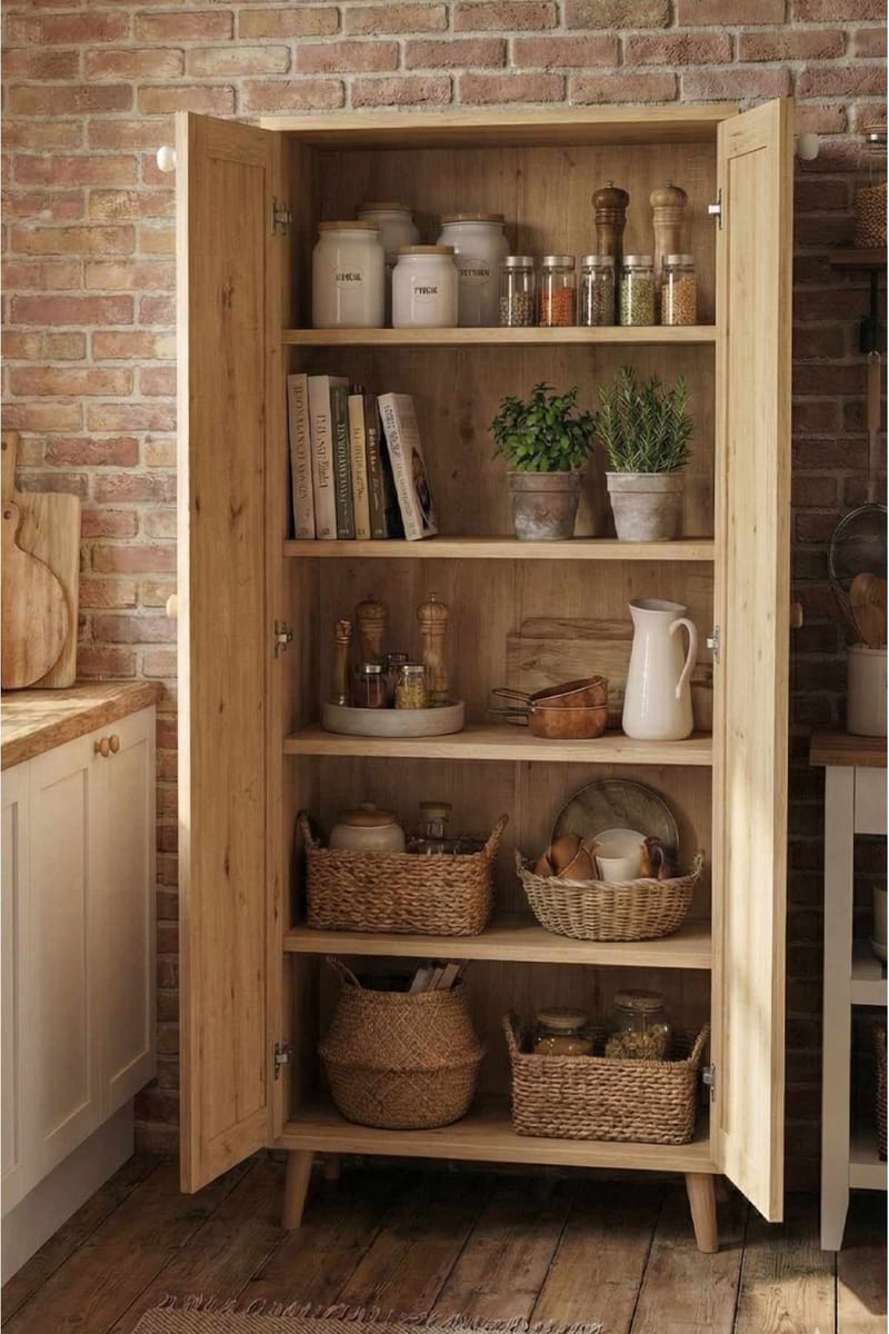 Multifunktionsskab Hanah Home Pika Multi (60 x 130 x 30 cm) Sapphire Oak - Sapphire Oak - Hus & renovering - Køkken & bad - Køkken & bryggers