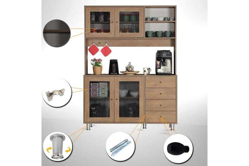 Multifunktionsskab Jatin Kaukasiske Eg - Kaukasiske Eg - Hus & renovering - Køkken & bad - Køkken & bryggers