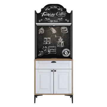 Multifunktionsskab Wallxpert Fenn (70 x 184,6 x 40 cm) Valnød Hvid - Valnød og hvid - Hus & renovering - Køkken & bad - Køkken & bryggers