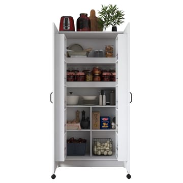 Multifunktionsskab Wallxpert Kira hylde (90 x 180 x 42 cm) hvid - Hvid - Hus & renovering - Køkken & bad - Køkken & bryggers