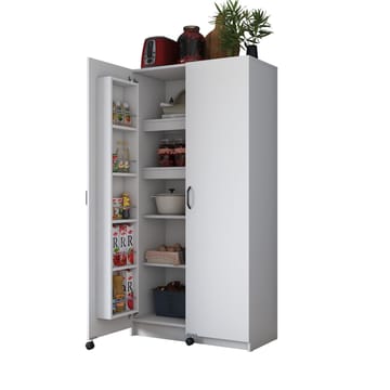 Multifunktionsskab Wallxpert Kira hylde (90 x 180 x 42 cm) hvid - Hvid - Hus & renovering - Køkken & bad - Køkken & bryggers