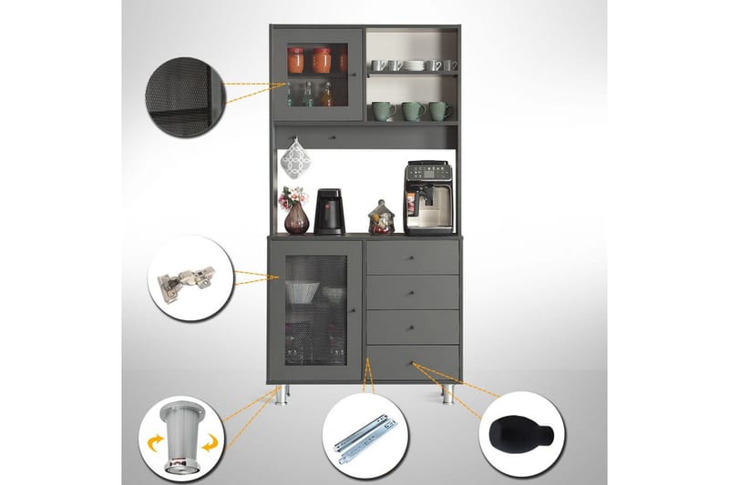 Multifunktionsskab Periorport Antracit - Antracit - Hus & renovering - Køkken & bad - Køkken & bryggers