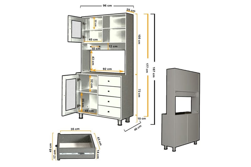 Multifunktionsskab Periorport Antracit - Antracit - Hus & renovering - Køkken & bad - Køkken & bryggers