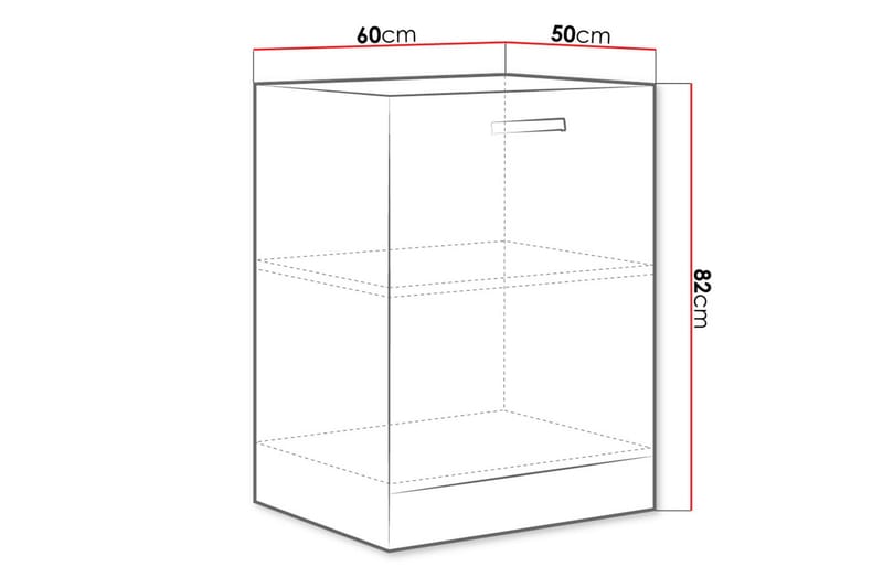 Multiline skab med døre 60x50x82 cm - Grå - Hus & renovering - Køkken & bad - Køkken & bryggers