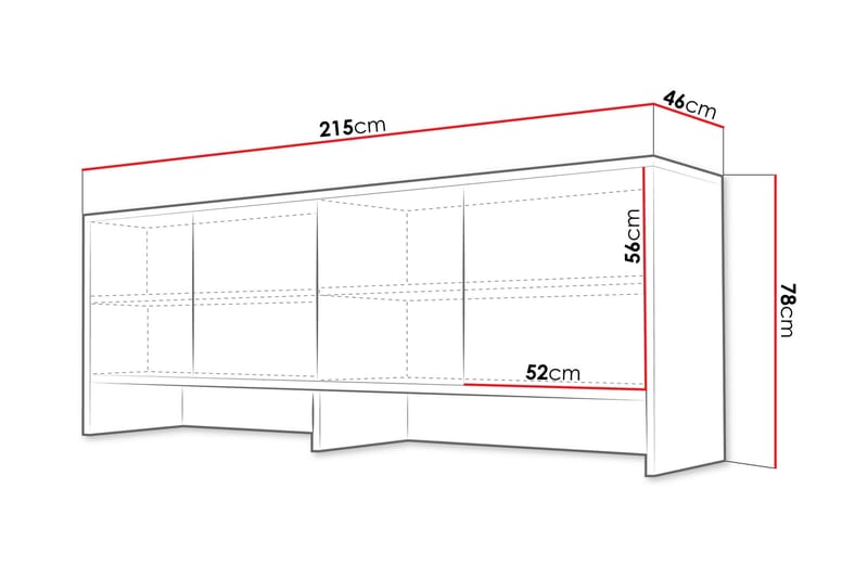 Rauk Highboard - Hvid - Hus & renovering - Køkken & bad - Køkken & bryggers