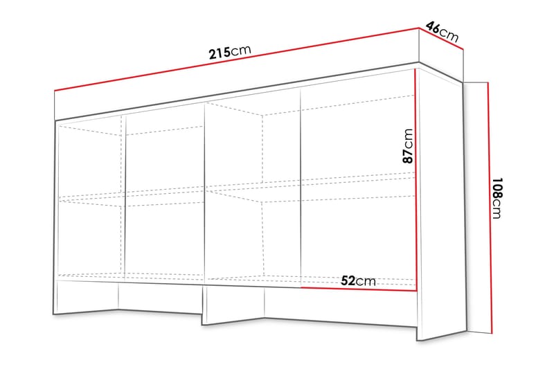 Rauk Highboard - Hvid - Hus & renovering - Køkken & bad - Køkken & bryggers