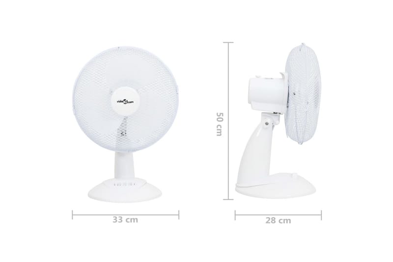 bordventilator 30 cm 3 hastigheder 40W hvid - Hvid - bordventilator - Ventilatorer