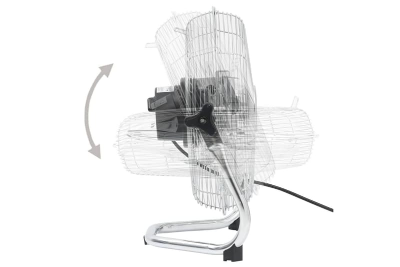 gulvventilator 45 cm 3 hastigheder 60 W krom - Sølv - Hus & renovering - Klimakontrol - Ventilatorer